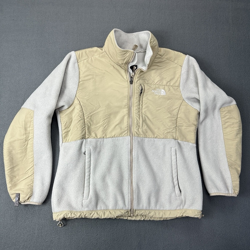 North Face Denali Jacket Womens Large Beige Fleece Full Zip Polartec